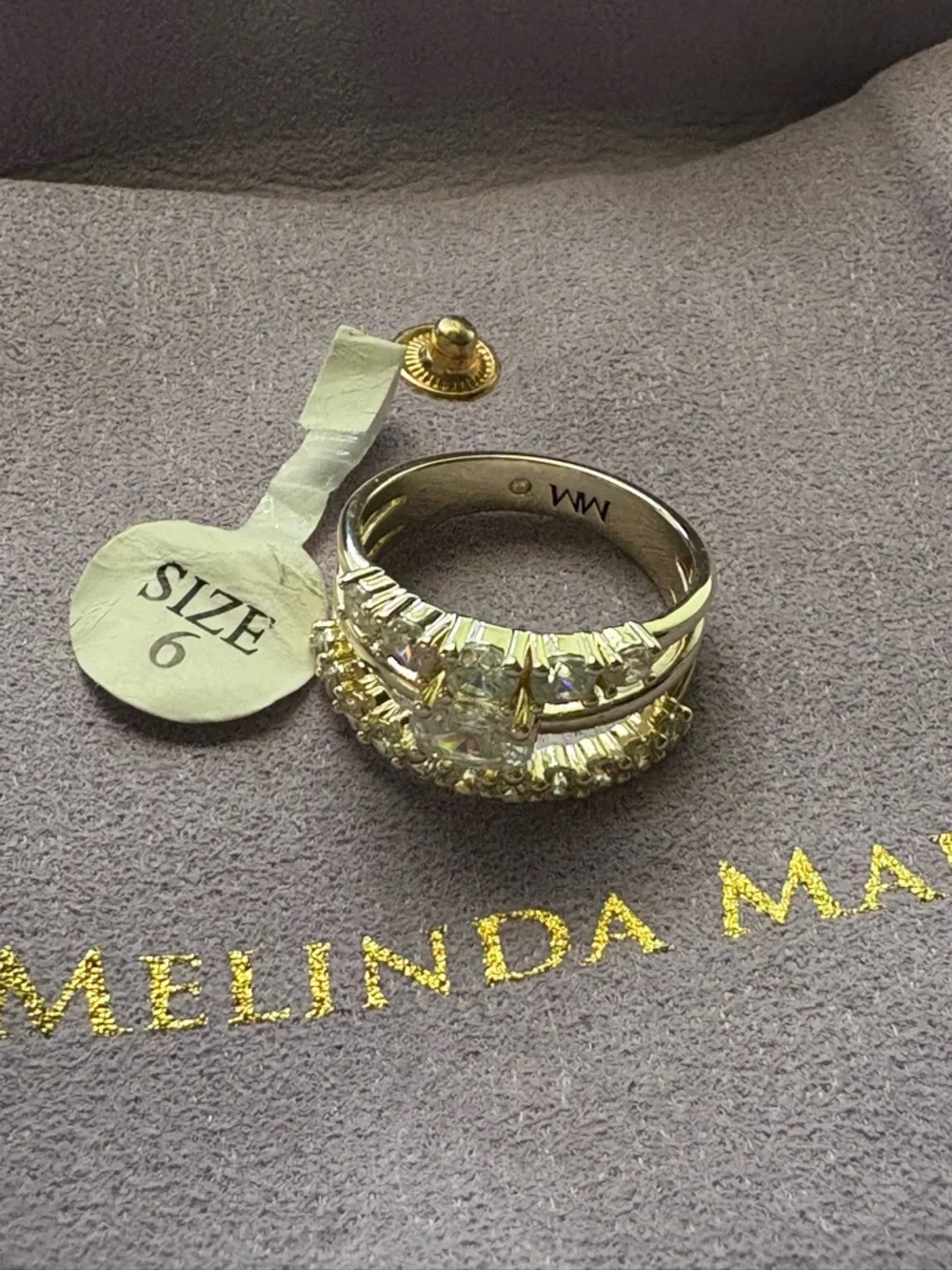 Melinda Maria Gold She's So Stacked Ring Size 6 - Picture 6 of 6
